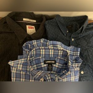 Men’s Button Down Bundle: three (3) shirts size XL